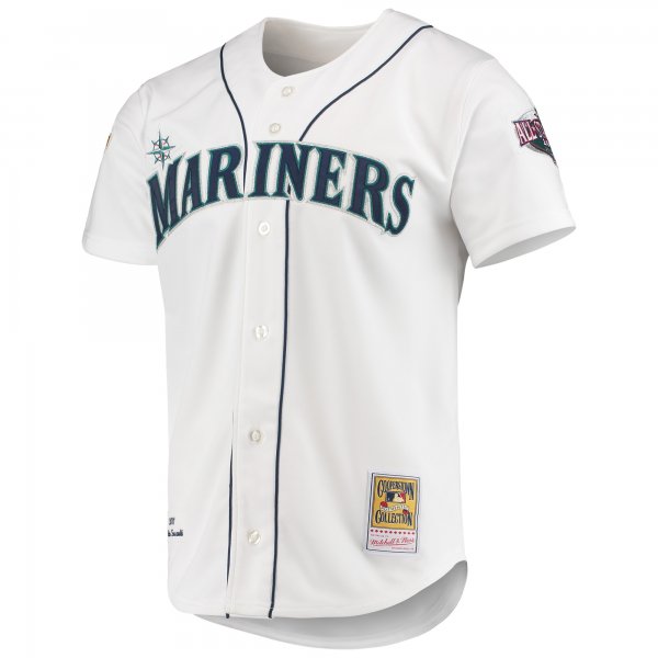 Men's Seattle Mariners Ichiro Suzuki Mitchell & Ness White 2001 MLB All-Star Game Cooperstown Collection Jersey