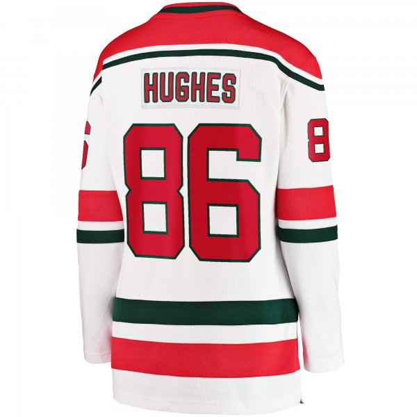 Women's New Jersey Devils Jack Hughes Fanatics White 2022/23 Heritage Premier Breakaway Jersey