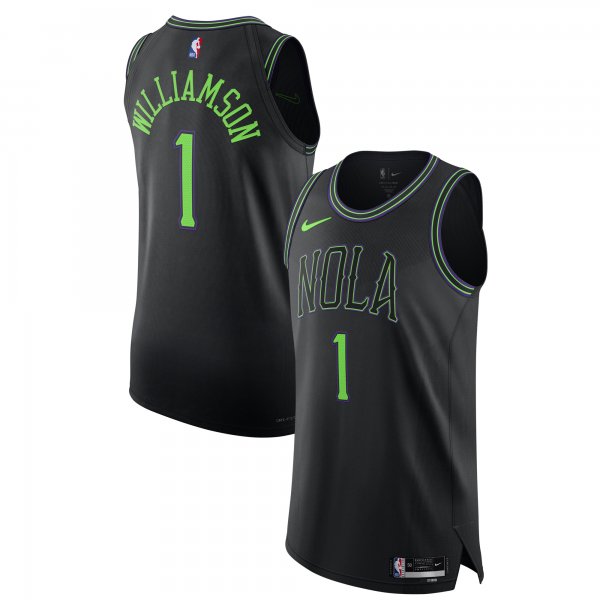 Men's New Orleans Pelicans #1 Zion Williamson Nike Black 2023/24 City Edition Jersey