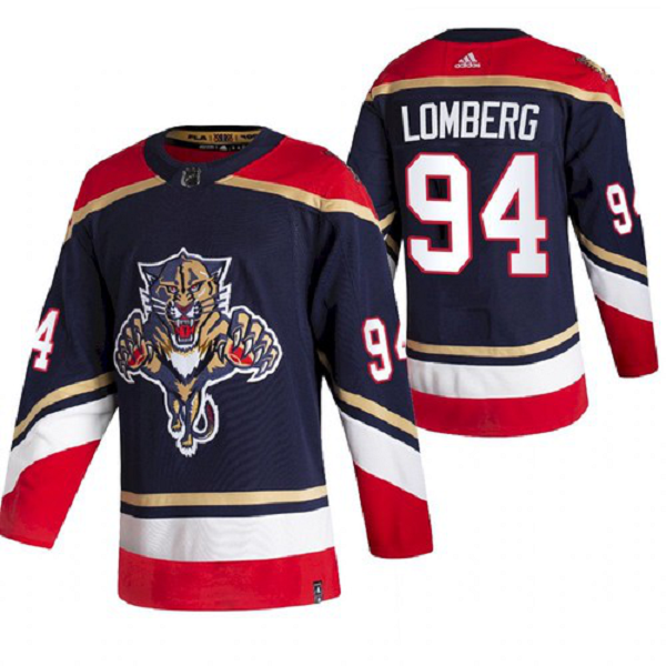 Men's Florida Panthers Ryan Lomberg 2021 Reverse Retro Navy Jersey