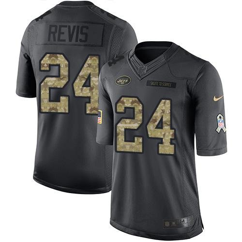 Nike New York Jets #24 Darrelle Revis Black Men's Stitched NFL Limited 2016 Salute to Service Jersey