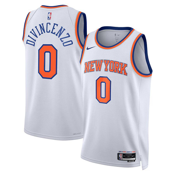 Men's New York Knicks #0 Donte DiVincenzo White Unisex Nike Association Edition Swingman NBA jersey