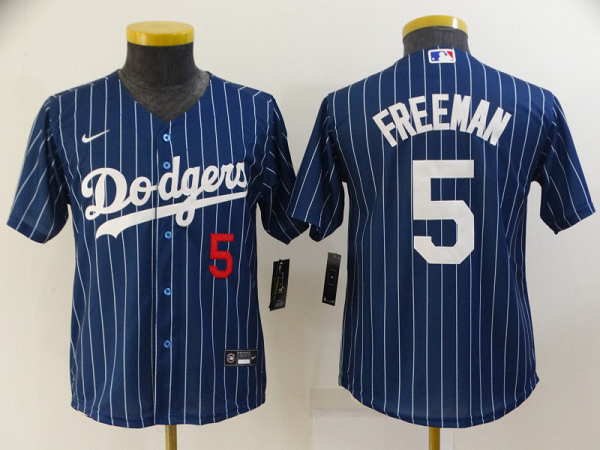 Youth Nike Los Angeles Dodgers #5 Freddie Freeman Blue Stitched MLB Cool Base Jersey