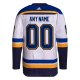 Men's St. Louis Blues  adidas White Away  Primegreen Custom Jersey