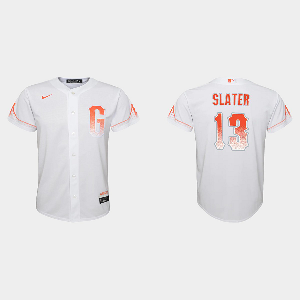 Youth San Francisco Giants Austin Slater White 2021 City Connect Replica Jersey