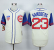 Chicago Cubs #23 Ryne Sandberg Cream/Blue 1942 Turn Back The Clock Stitched MLB Jersey