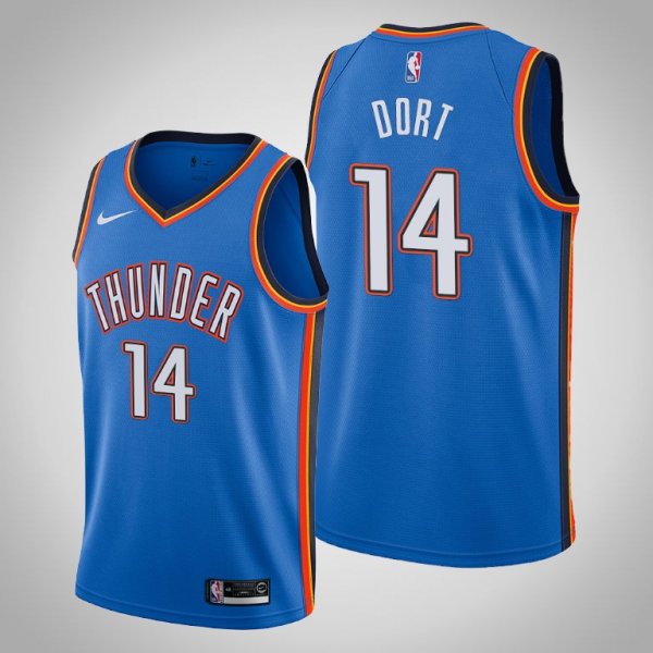 Men's 2019-20 Oklahoma City Thunder Luguentz Dort #14 Blue NBA Jersey