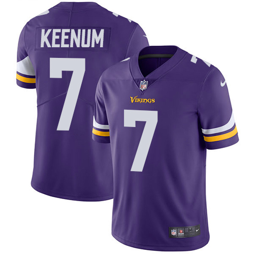 Nike Minnesota Vikings #7 Case Keenum Purple Team Color Men's Stitched NFL Vapor Untouchable Limited Jersey