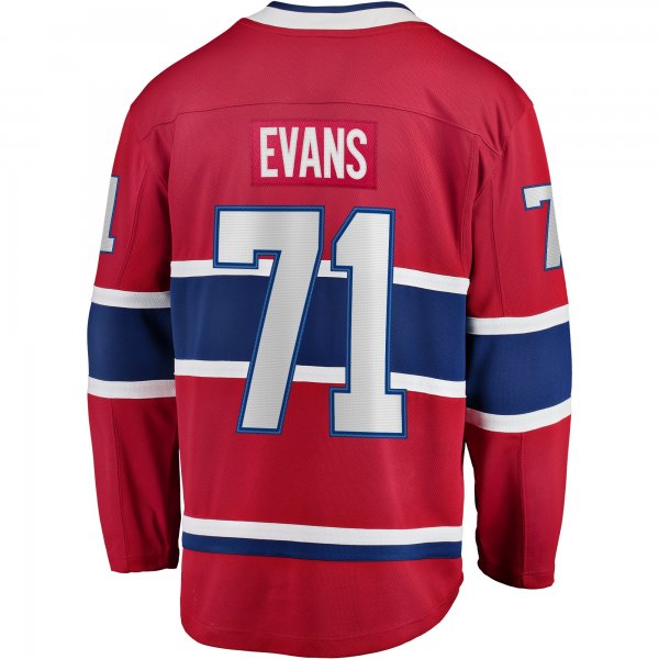 Men's Montreal Canadiens Jake Evans Fanatics Red Home Breakaway Player Jersey