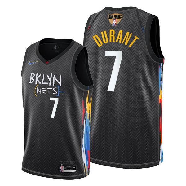 Men's Nike Brooklyn Nets #7 Kevin Durant Black 2021 NBA Playoffs Jersey