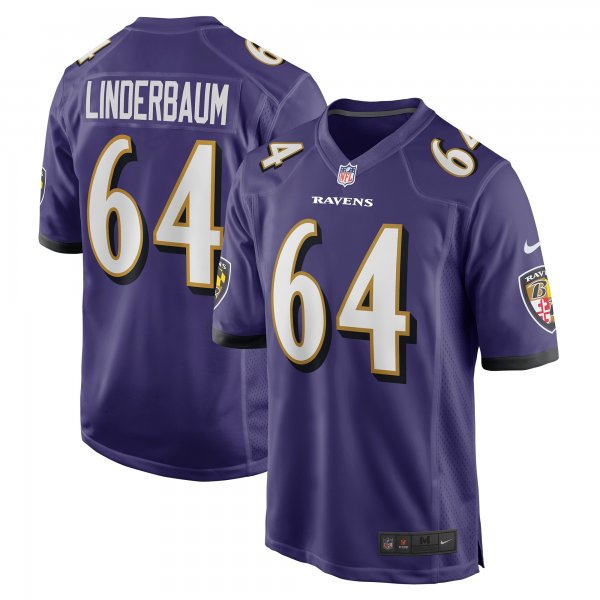 Men's Baltimore Ravens Tyler Linderbaum Nike Purple Player Game Jersey