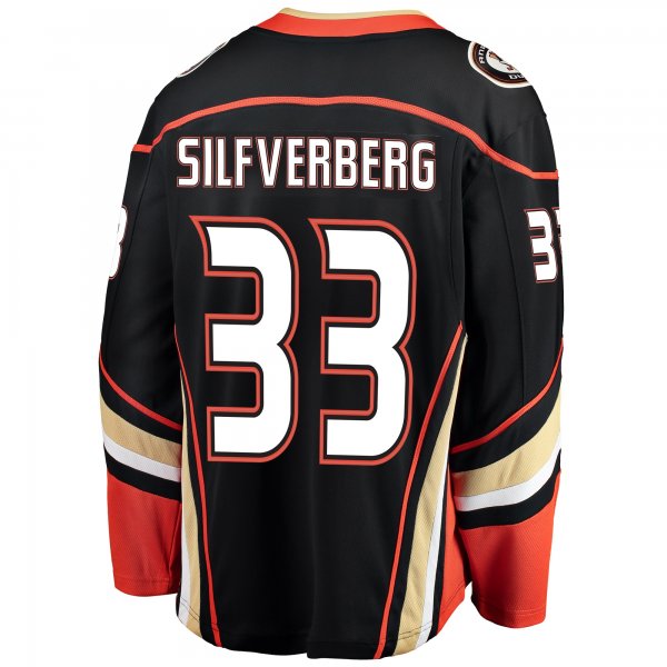 Men's Anaheim Ducks Jakob Silfverberg Fanatics Black Breakaway Player Jersey