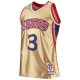 Men's Philadelphia 76ers Allen Iverson Gold Mitchell & Ness 75th Anniversary 1996/97 Hardwood Classics Swingman Jersey