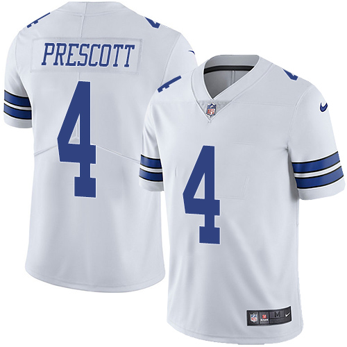 Nike Dallas Cowboys #4 Dak Prescott White Youth Stitched NFL Vapor Untouchable Limited Jersey