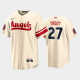 Men's Los Angeles Angels #27 Mike Trout 2022 City Connect Cream Cool Base MLB Jersey