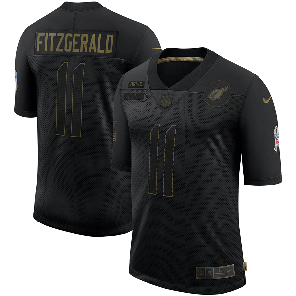 Men's Arizona Cardinals Larry Fitzgerald Nike Black 2020 Salute To Service Limited Jersey