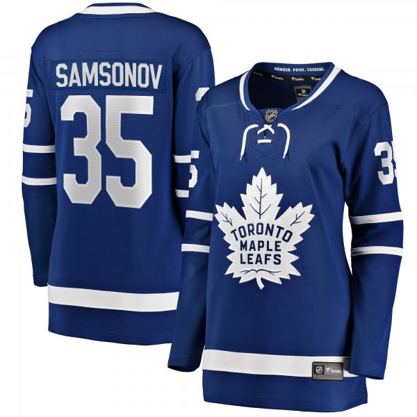 Women's Toronto Maple Leafs Ilya Samsonov Fanatics Blue Home Breakaway Player Jersey