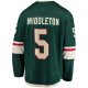 Men's Minnesota Wild Jake Middleton Fanatics Green Home Breakaway Player Jersey