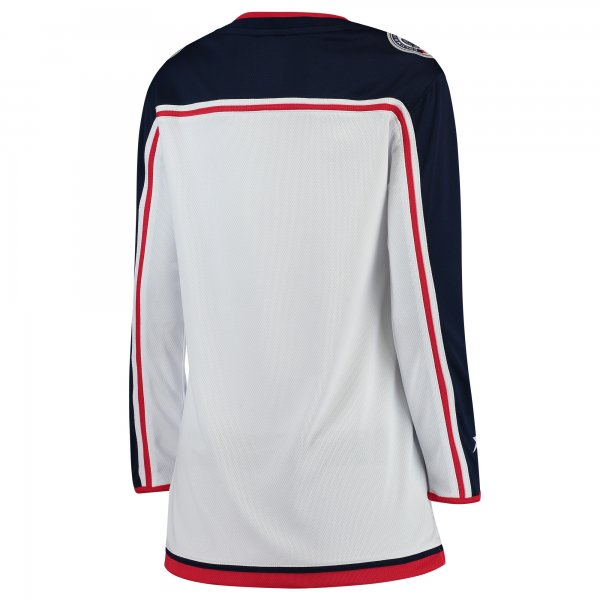 Women's Columbus Blue Jackets Fanatics White Away Breakaway Jersey