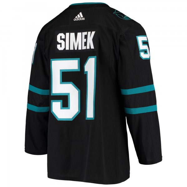 Men's San Jose Sharks Radim Simek adidas Black Alternate Jersey