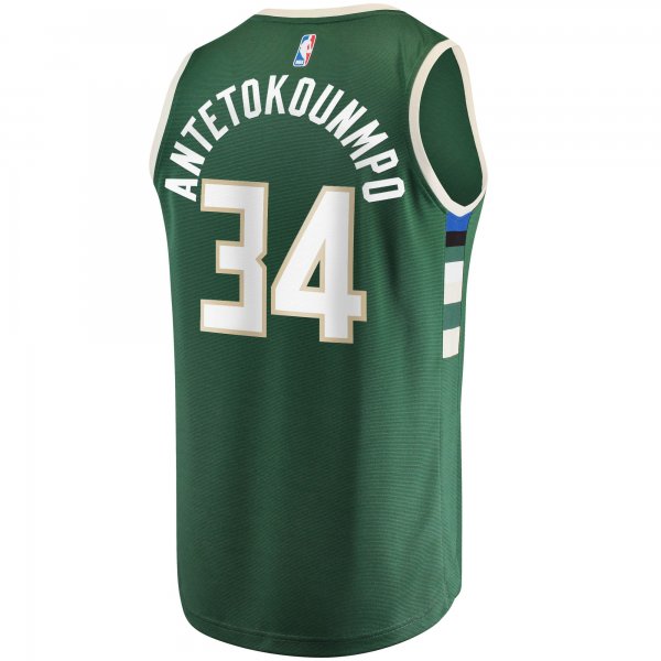 Men's Milwaukee Bucks Giannis Antetokounmpo Fanatics Hunter Green Big & Tall Fast Break Player Jersey - Icon Edition