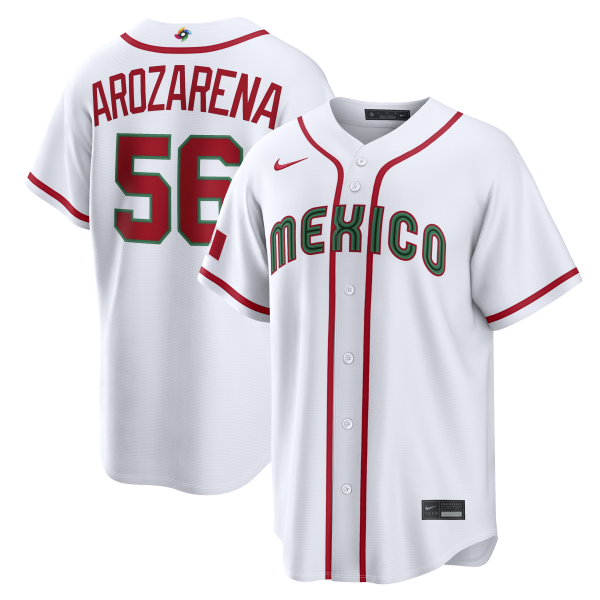 Men's Mexico Baseball Randy Arozarena Nike White 2026 World Baseball Classic Home Stadium Jersey