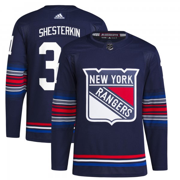 Men's New York Rangers Igor Shesterkin adidas Navy Alternate Primegreen Player Jersey