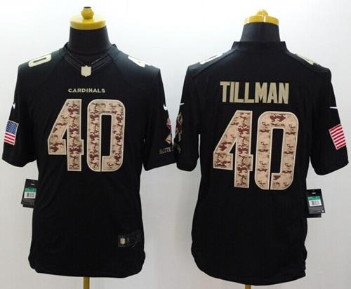 Nike Arizona Cardinals #40 Pat Tillman Black Men's Stitched NFL Limited Salute to Service Jersey