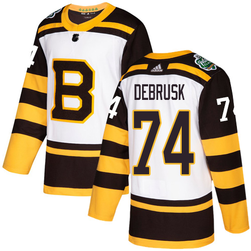 Adidas Boston Bruins #74 Jake DeBrusk White 2019 Winter Classic Stitched NHL Jersey