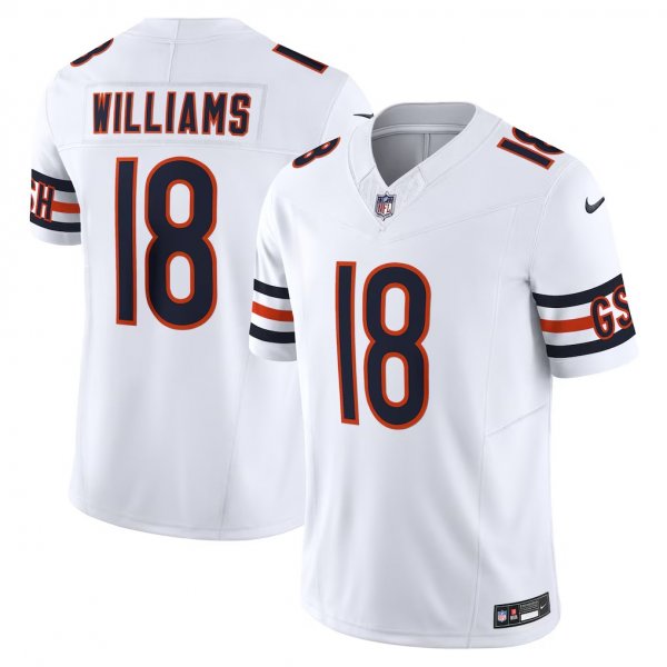 Men's Chicago Bears #18 Caleb Williams Nike White Vapor F.U.S.E. Limited Jersey