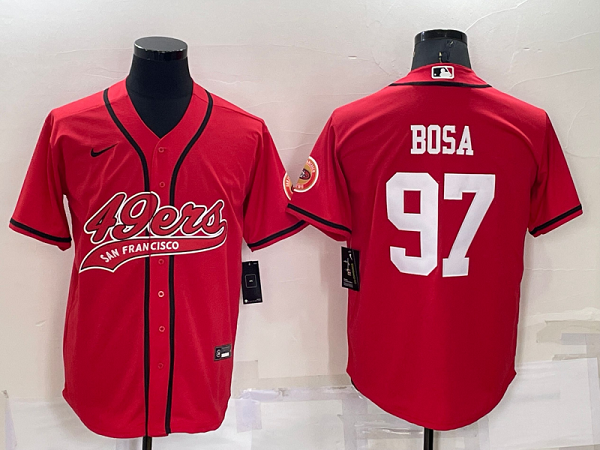 Men's San Francisco 49ers #97 Nick Bosa Red Stitched Baseball Cool Base Jersey