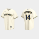 Men's Milwaukee Brewers #14 Jace Peterson Cream Home MLB Jersey