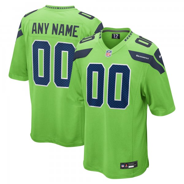 Men's Seattle Seahawks Nike Neon Green Alternate Custom Game Jersey