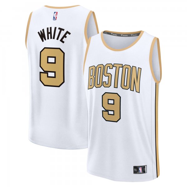Youth Boston Celtics #9 Derrick White Fanatics White 2025/26 City Edition Fast Break Jersey