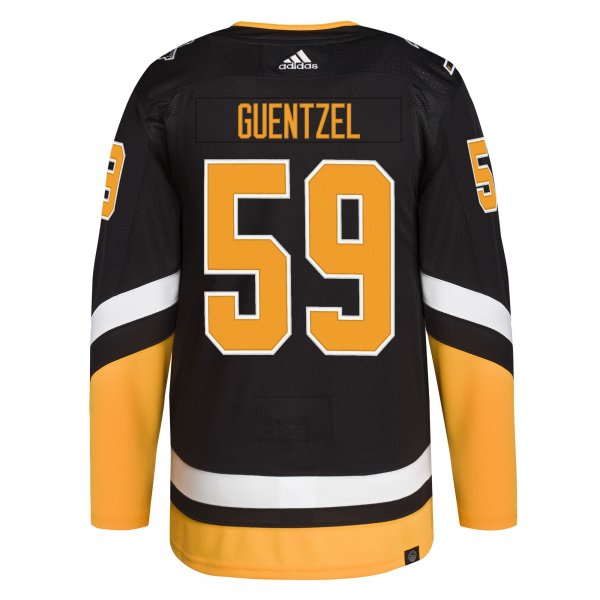 Men's Pittsburgh Penguins Jake Guentzel adidas Black Alternate Primegreen Player Jersey