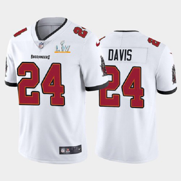 Men's Tampa Bay Buccaneers Carlton Davis White 2021 Super Bowl LV Jersey