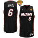 Men's Miami Heat #6 LeBron James Black Revolution 30 "Miami" Finals Patch Stitched NBA Jersey