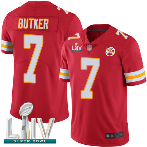 Kansas City Chiefs #7 Harrison Butker Red Team Color Super Bowl LIV Bound Men's Stitched NFL Vapor Untouchable Limited Jersey