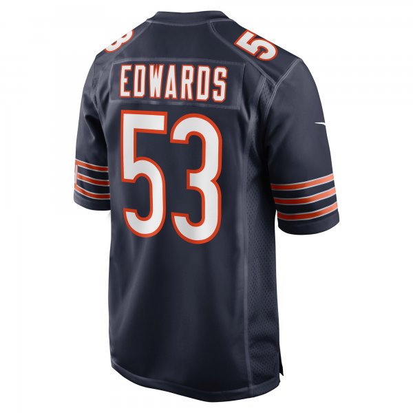 Men's Chicago Bears TJ Edwards Nike Navy Game Player Jersey