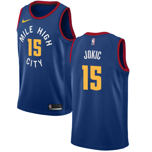 Men's Nike Denver Nuggets #15 Nikola Jokic Blue Swingman Statement Edition NBA Jersey