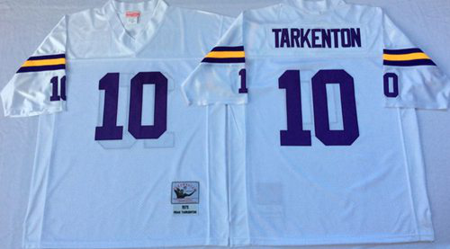 Mitchell And Ness Minnesota Vikings #10 Fran Tarkenton White Throwback Stitched NFL Jersey