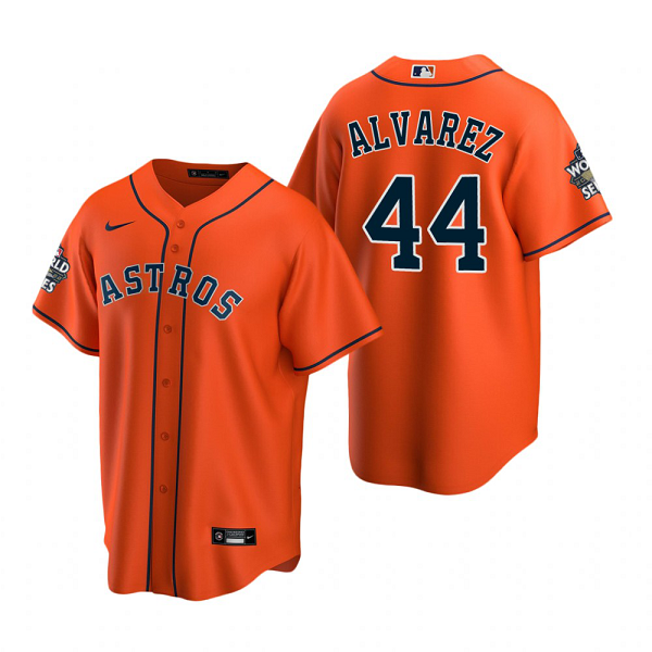 Men's Houston Astros Yordan Alvarez Orange 2022 World Series Cool Base Jersey