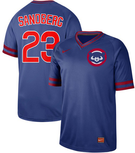 Men's Nike Chicago Cubs #23 Ryne Sandberg Royal Cooperstown Collection Stitched MLB Jersey