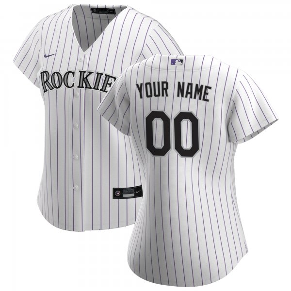 Women's Colorado Rockies Nike White Home Replica Custom Jersey