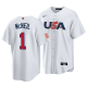 New York Mets #1 Jeff McNeil 2023 World Baseball Classic White  Men's USA Jersey