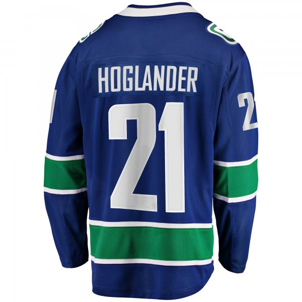 Men's Vancouver Canucks Nils Hoglander Fanatics Blue Home Premier Breakaway Player Jersey