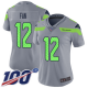 Women's Seattle Seahawks #12 Fan GrayStitched NFL Limited Inverted Legend 100th Season Jersey