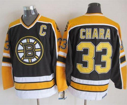 Boston Bruins #33 Zdeno Chara Black CCM Throwback New Stitched NHL Jersey