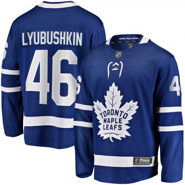 Men's Toronto Maple Leafs Ilya Lyubushkin Fanatics Blue Home Premier Breakaway Player Jersey