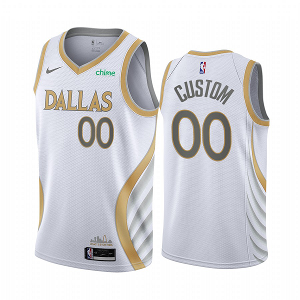 Men's Nike Mavericks Custom Personalized White NBA Swingman 2020-21 City Edition Jersey